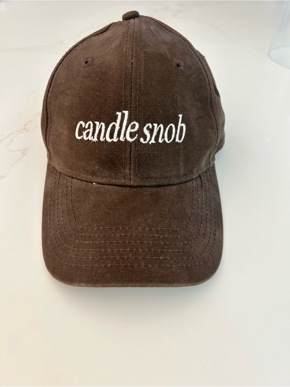 Hotel Lobby Candle Snob Embroidered Baseball Cap - Brown